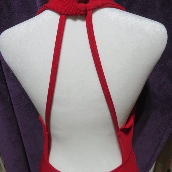 Gorgeous Halter-Style RED dress.  Size M and worn ONCE! Brand is PEEP - Picture 6 of 11